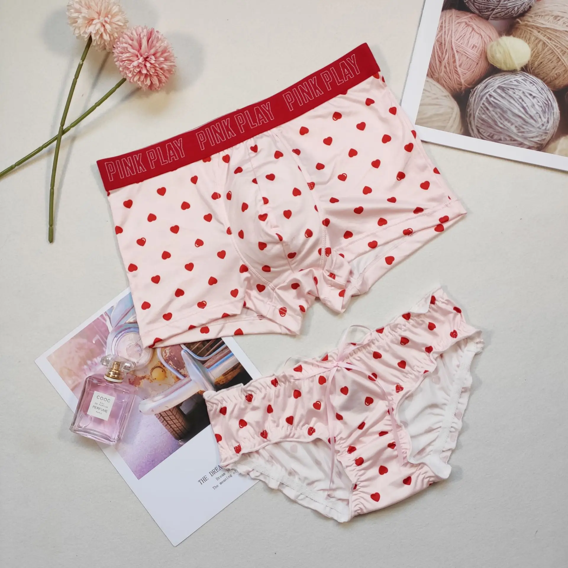 Triangle Pink Wholesale Couple Underwear Cotton Crotch Panties Print ...