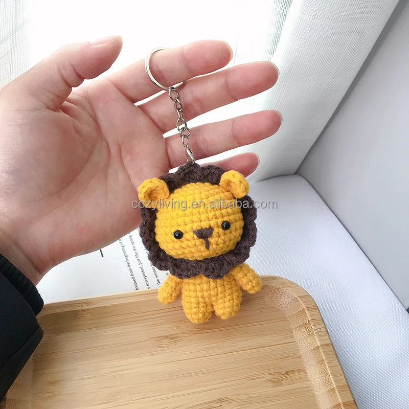 personalizzato uncinetto piccolo leone fatto a mano adorabile amigurumi animale  portachiavi