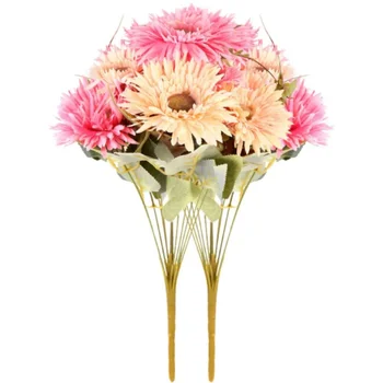 Artificial Bouquets Gerbera Daisy Flower Bouquet Flower Stem for Home Party Wedding Office Table Vase Centrepiece Decoration