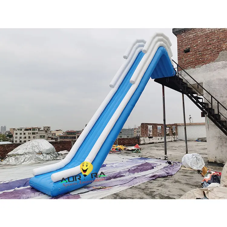 Factory custom gray adults inflatable water slide outdoor kids long inflatable water slide  for swimming