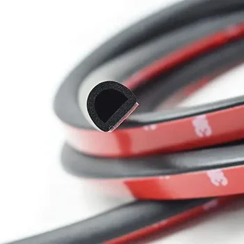 Rubber Seal Strips D Type Car Sealing Stickers For Door Engine Cover Trunk Sound Proof Weatherstrip Trim