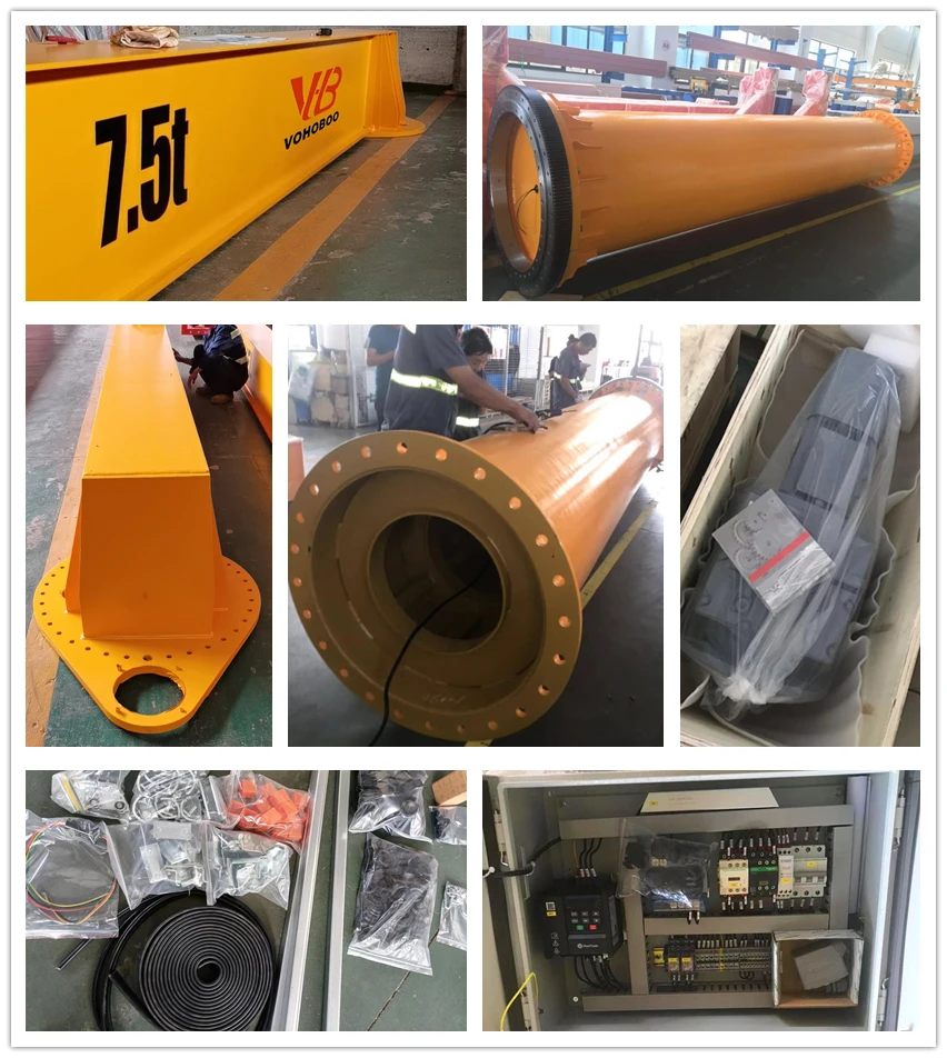 Workshop 360 Degree Electric Jib Crane Mobile Wall Mounted Slewing Cantilever Crane 500kg 1 Ton 2 Ton 5 Ton Provided by Sea 50KN