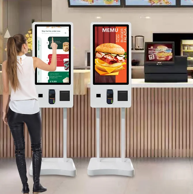 Hot Sale Fast Food Self-Service Ordering Kiosk 21.5 inch Wall-Mounted Touch Screen Automatic Payment Kiosk for Restaurants