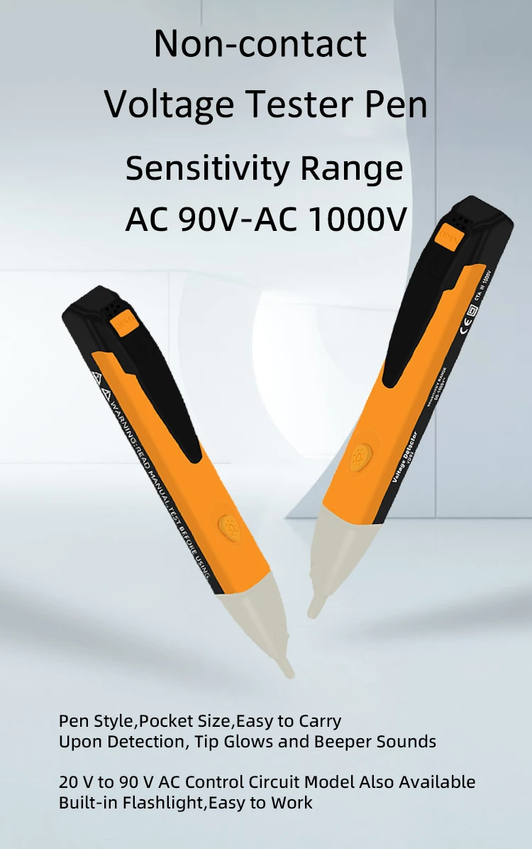 Noncontact Voltage Tester With Led Flashlight Buzzer Alarm Ac Voltage