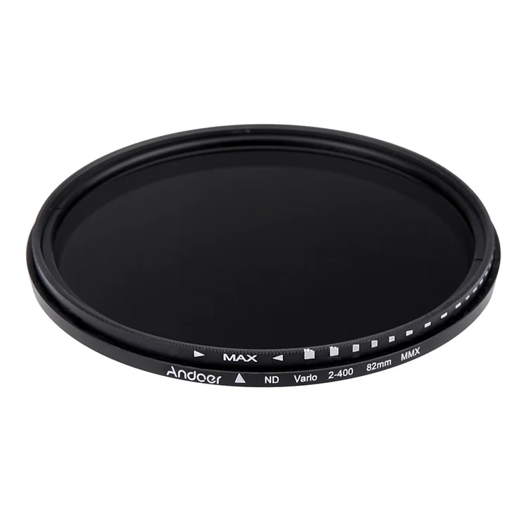 Andoer 82mm ND Fader Neutral Density Adjustable ND2 to ND400 Variable Filter for Canon Nikon DSLR Camera