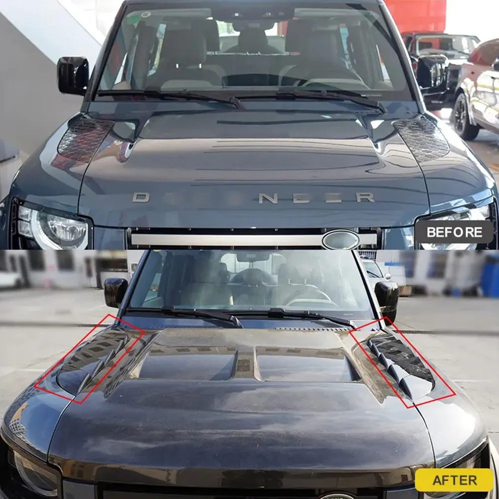 New Defender L663 Abs Glossy Black Air Fender Hood Vent Covers For Land Rover Defender Buy