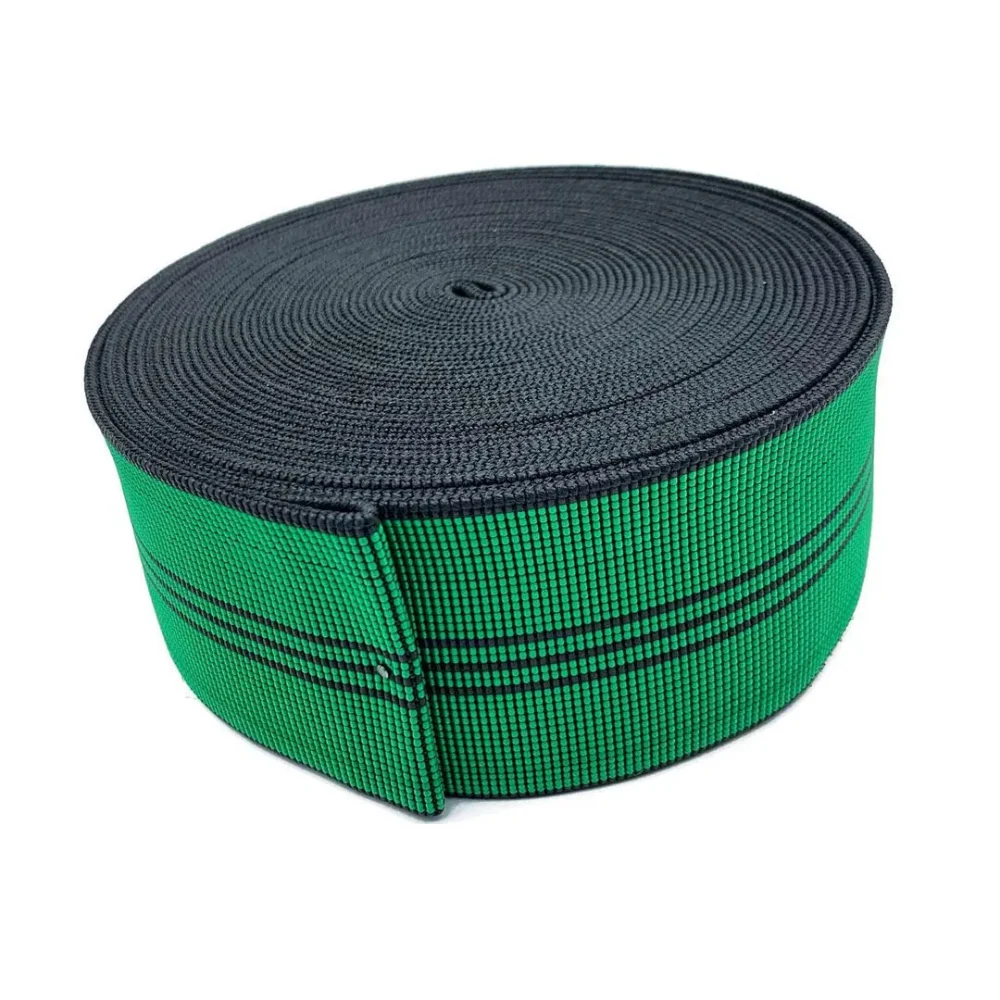 3inch 45mm High Elasticity Sofa Elastic bing Strap Customized Green