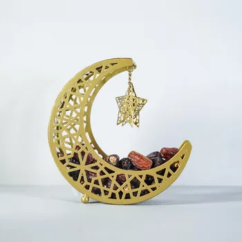 Islamic Eid Mubarak Dessert Tray Ramadan Kareem Moon Star Serving Tray For Home Eid Mubarak Gift Ramadan Accessories