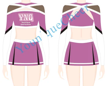 Custom Wholesale Teen Cheerleader Costumes Competitive Youth Cheer Outfits Shine Performance Wear for Competition