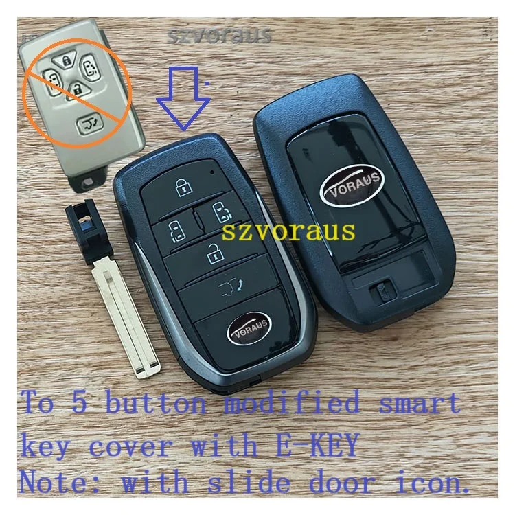 Szvoraus Toyota Corolla Remote Shell Control 5 Button Modified Smart Key Cover With E-KEY Alphard Flip Key for Toyota Key