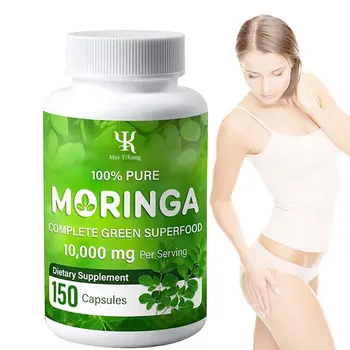 OEM dietary supplement capsules 100% pure Moringa complete green superfood vegan increase energy and digestion hard capsules