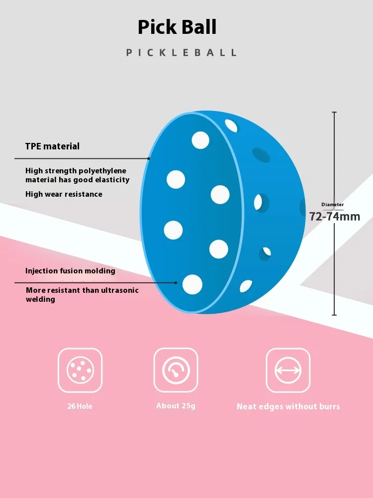 product jusian durable usapa tpe two tone white practice balls 25g for outdoor pickleball-2