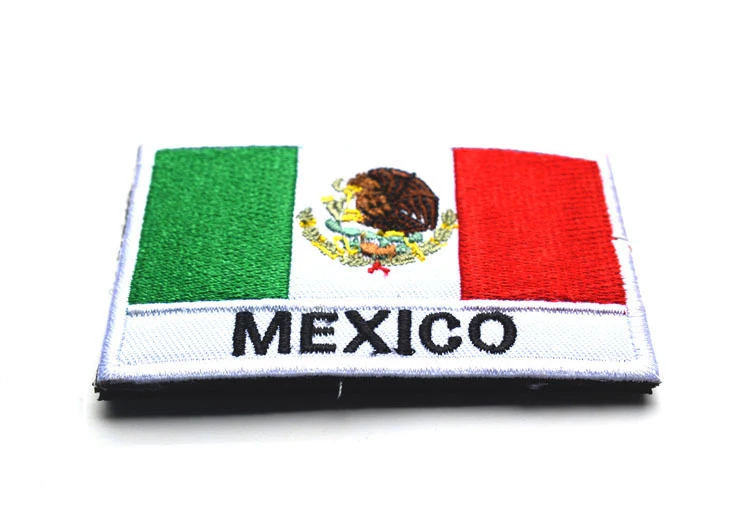 Embroidered Patch Mexico Flag, Embroidered Mexican Patches