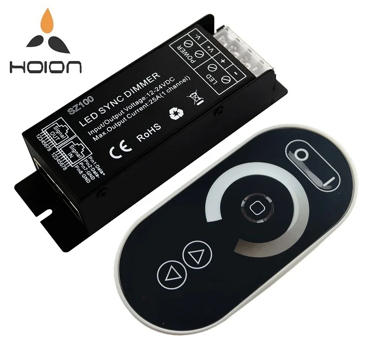 600W 24V RF Touch Remote Controller 25A COB Single Color Led Strip Dimmer