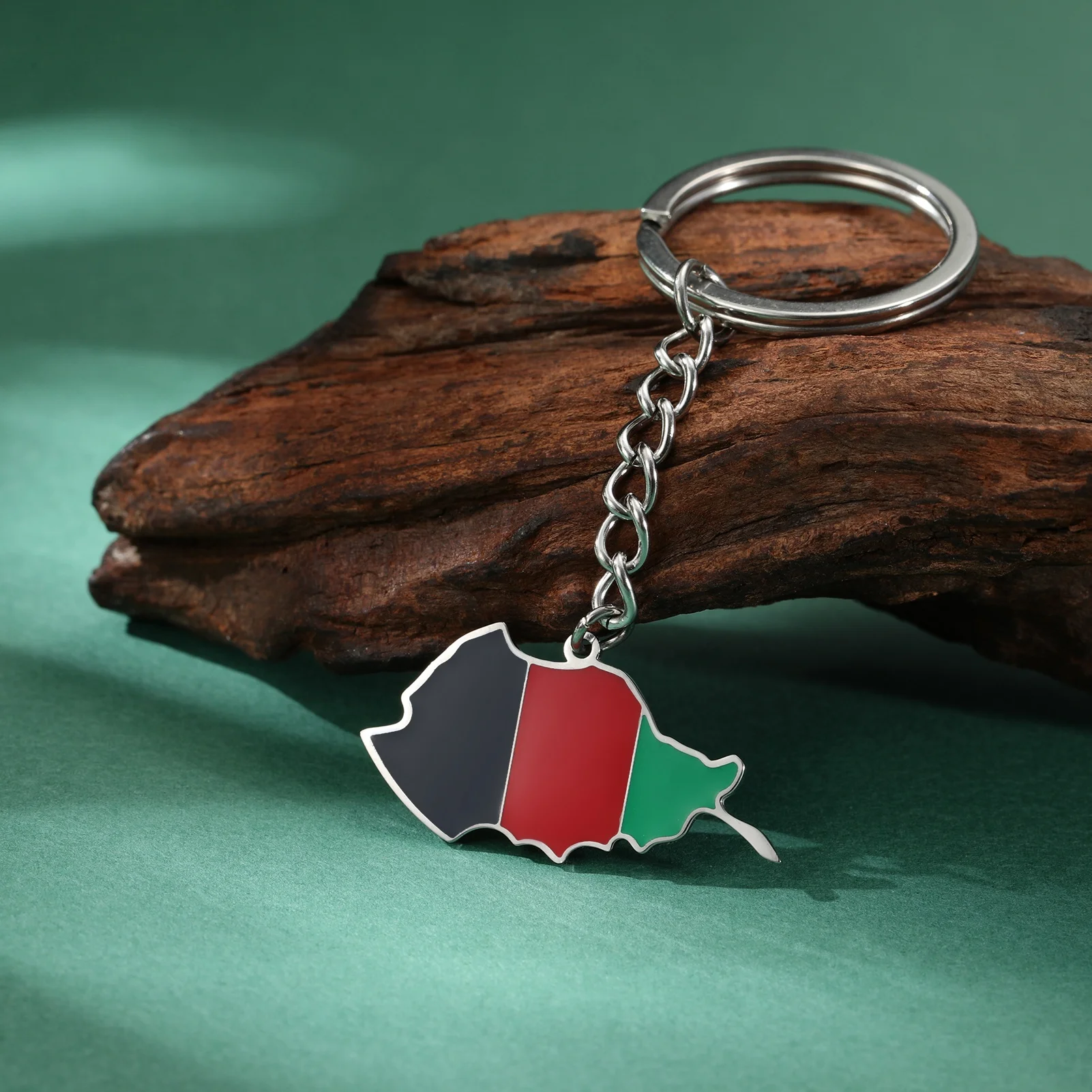 Afghanistan Flag Keychain – Stainless Steel & Enamel Glass, 2.3 Inches – Patriotic Gift Keyring - View #4