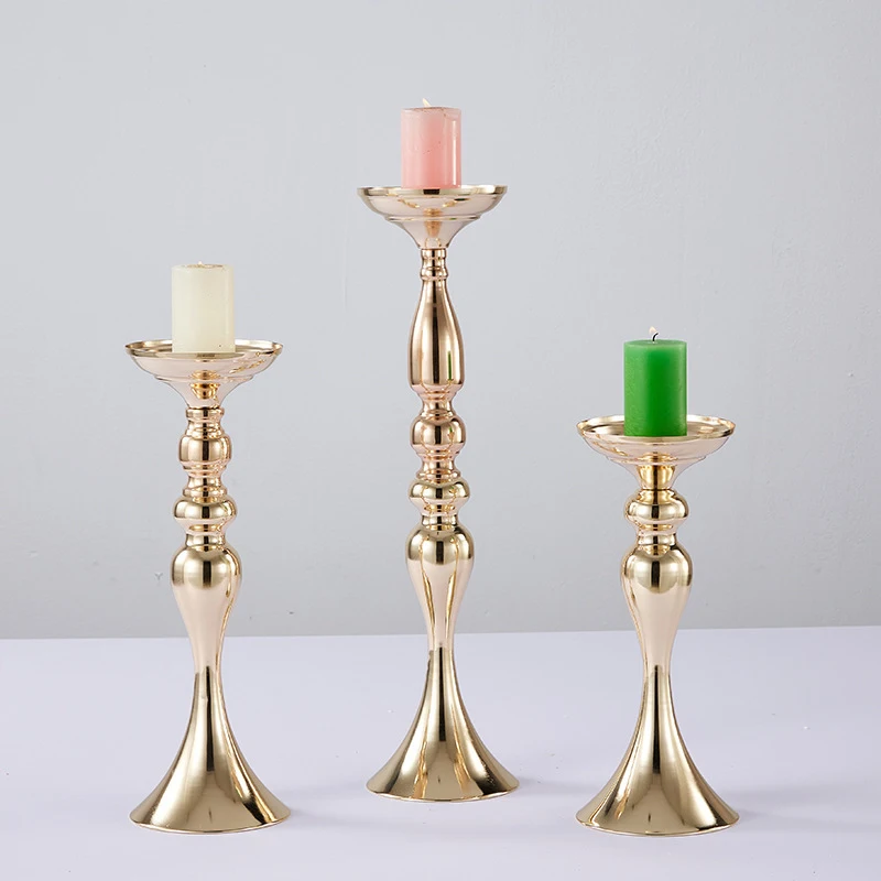 Gold Metal Flower Stand Candle Holder Party Wedding Decorations