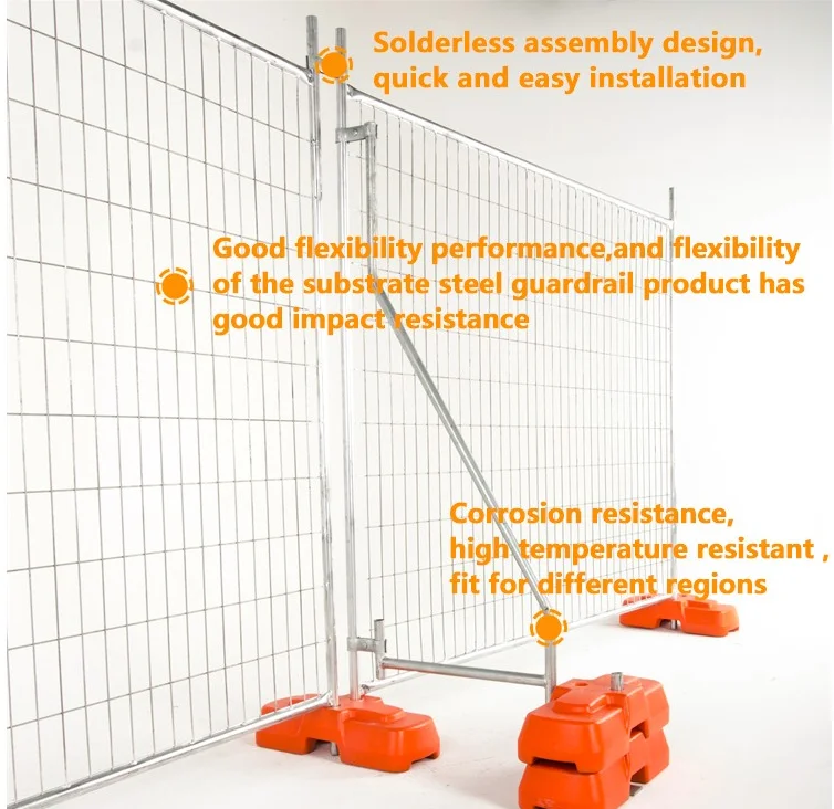 2.1m 2.4m Mobile Portable Australia temporary fence for construction site factory