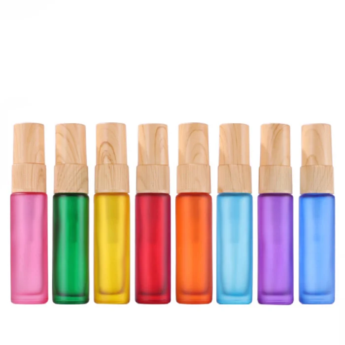 Wholesale Empty Round Pastel Color Refillable Fragrance Perfume Atomizer 10 ml Empty Glass Spray Bottle