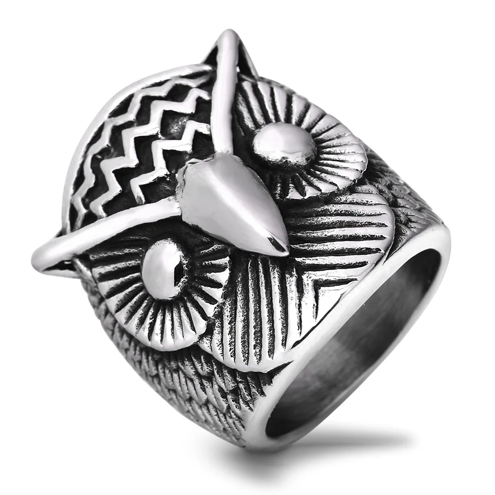 mens owl ring