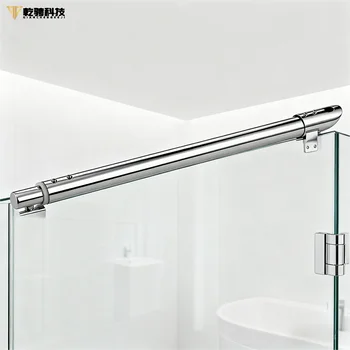 Adjustable Angled Shower Support Bar Stainless Steel Heavy Duty for Sloped Ceiling Glass Door Anti-Slip Commercial Residential