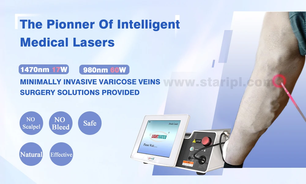 Ec Approved 980nm Endovenous Medical Laser 1470nm Varicose Veins ...