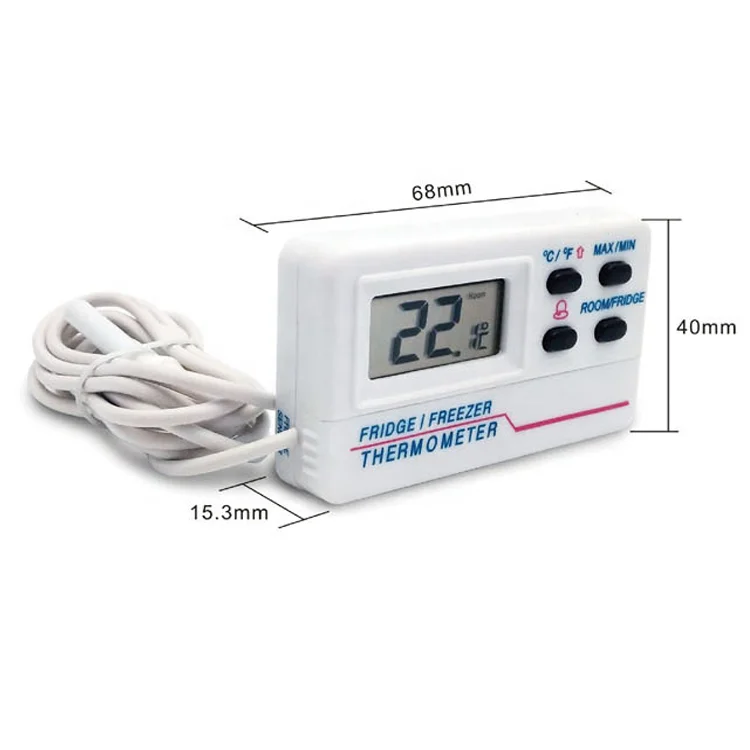 Max Min Digital Small Chiller Refrigerator Freezer Fridge Thermometer With Probe and Temperature Alert