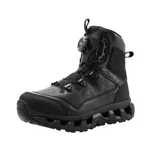 Factory OBM ODM Custom Wholesale Leather Tactical Boots Shoes  with Fitgo system