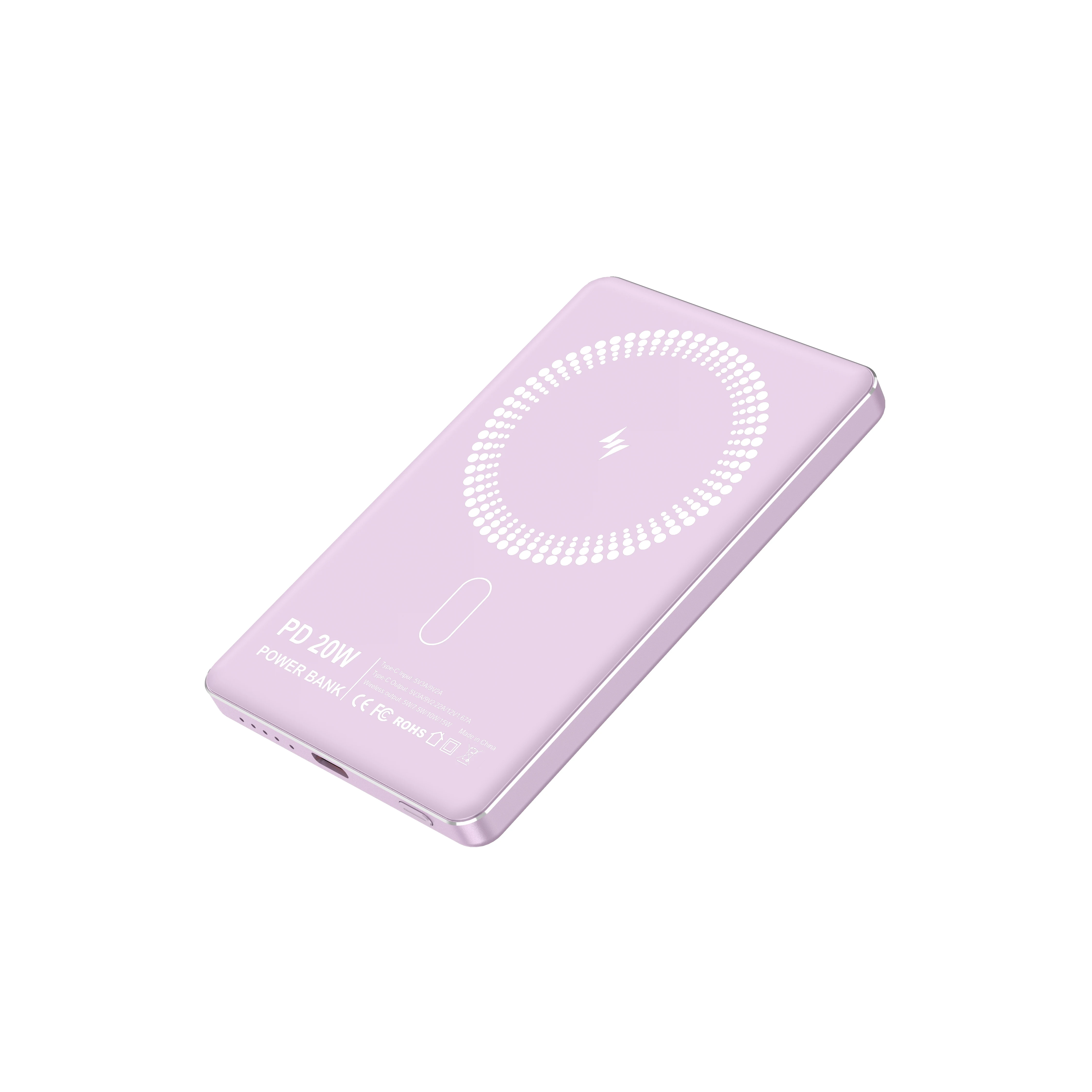 PD 20W Magnetic Wireless Power Bank for IPhone 5000mAh 10000mAh Ultra-thin Portable Aluminum Alloy Shell Black Gray Pink PB210