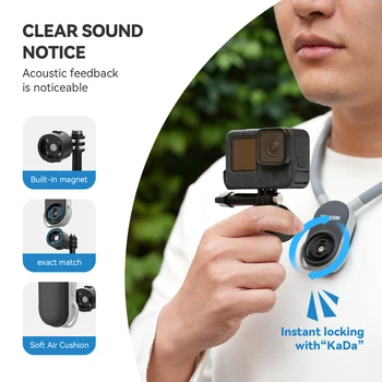 Telesin New Technology Magnetic Silicone Neck Holder 2.0 for Go Pro 13 / DJI / Insta360 Cameras Neck Hanging Bracket Mount detail image