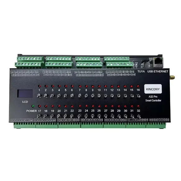A32 Pro ESP32 Ethernet RS485 4G Relay Module 32CH Relay 2CH Dimmer LCD MQTT HTTP TCP ESPhome Domotica Smart Home Automation