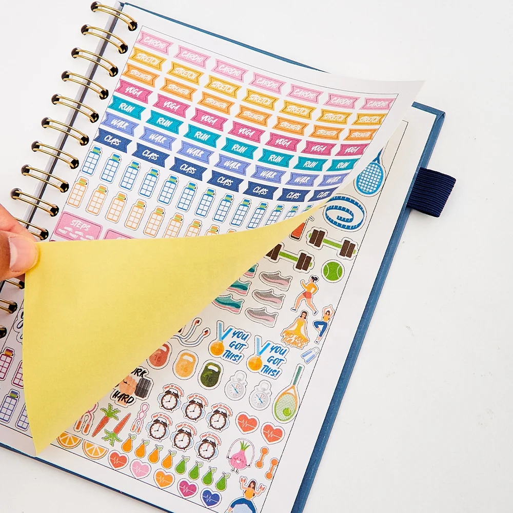 LION Quality Fashionable Spiral Diary Fitness Workout Wellness Journal Planner Notebook