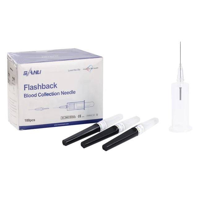 Sanli Medical Best Selling 21g Medical Sterile Blood Collection Flashback Needle
