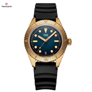 Factory Customized Universal Men's Automatic Sapphire Watches 5ATM Waterproof C3 Super Luminous Luxury Bronze Mechanical Watch