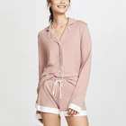 Women Nude Pink Comfortable Pajama Set Organic Cotton OEM and ODM Lounge Relaxed Fit Sleepwear