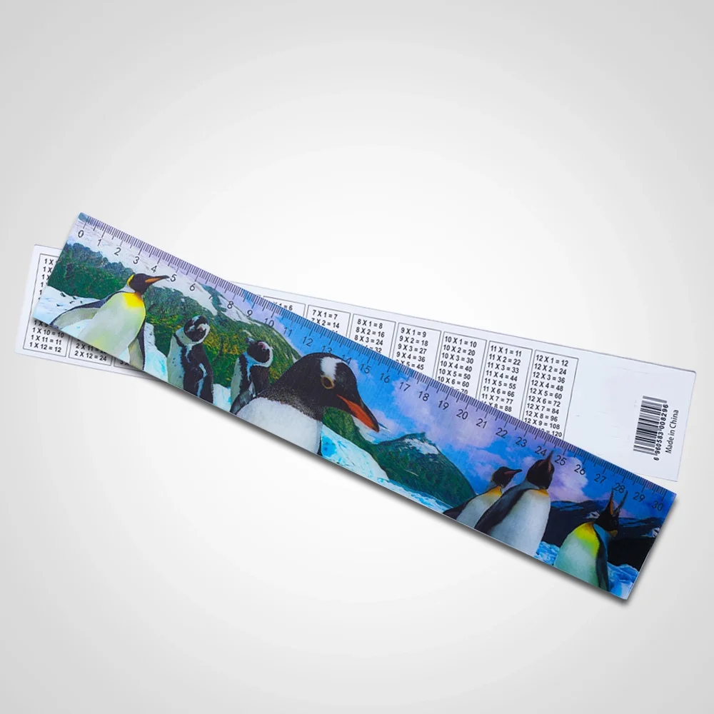 Customized  30cm Lenticular 3D Ruler of Seal Animal for Kids