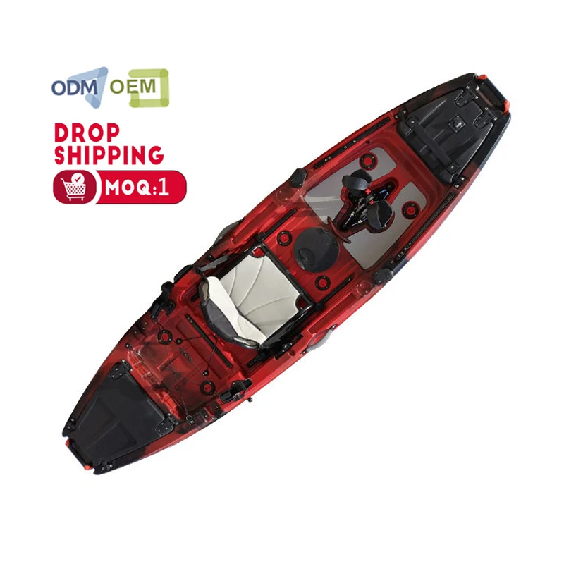 High Quality Single Sit on Top Fishing Kayak Pedal Kayak with Fishing Rod Holder