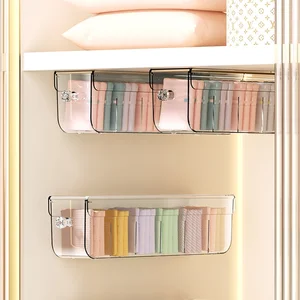 Three-in-One Essential Plastic Drawer-Type Underwear Storage Box Wall-Mounted Clothing Socks Organizer Single Tier Single Tier