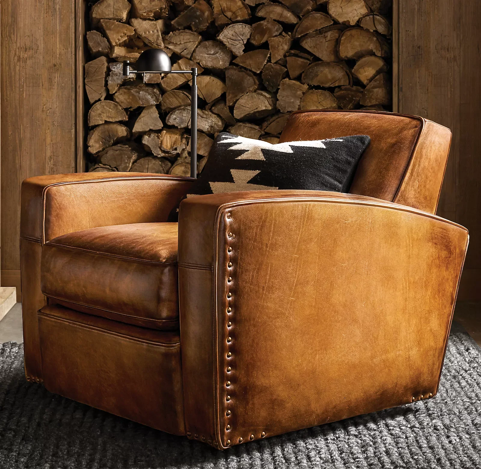 library leather swivel chair