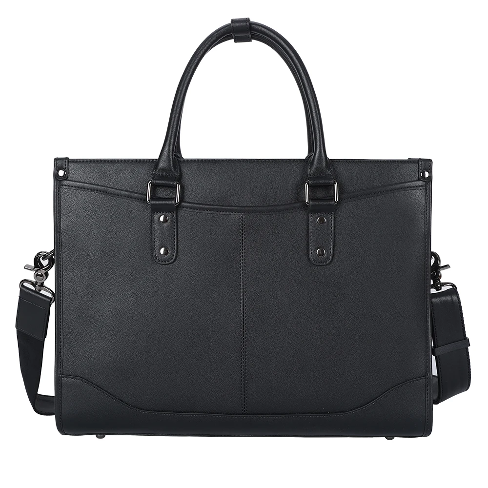 Black Full Grain Leather Cow Skin Messenger Business Handbag Handbag Bag Men Genuine Leather Computer Laptop Briefcases Bag