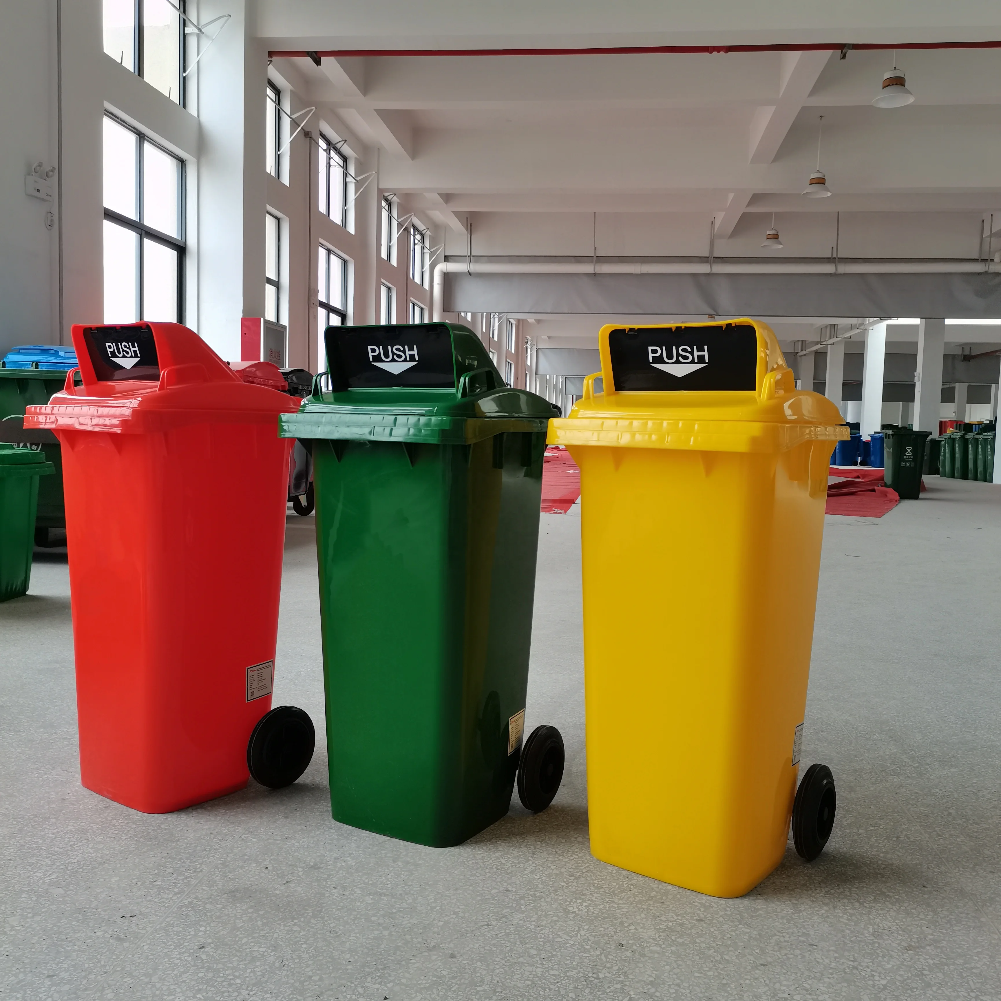 120L 240L Outdoor Trash Can Garbage Container Recycling Dustbin Plastic Waste Bin With Open Top