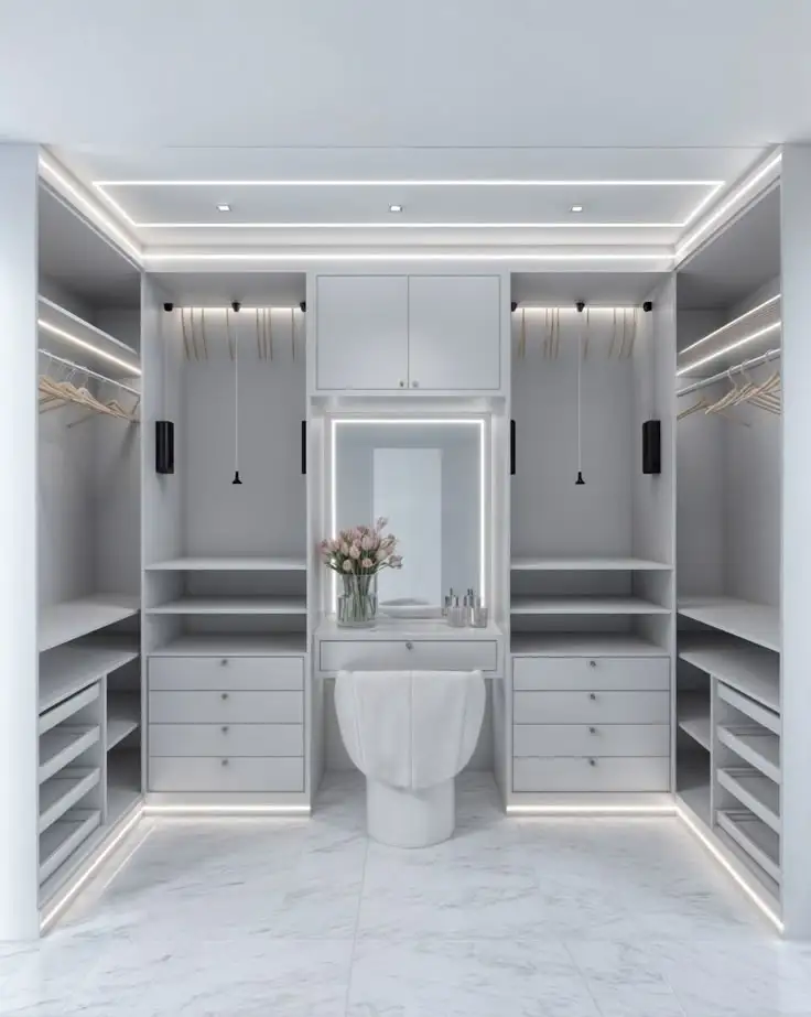 Customizable Wardrobe Closet with Glass Showcase & Dresser - OEM