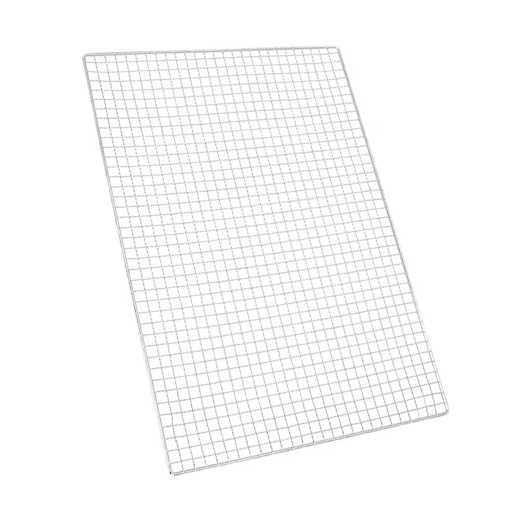 Wholesale Non-stick 304/316 Stainless Steel Copper BBQ Grill Mesh Silver/Red Round/Rectangle Wire Mesh Net for Fish Barbecue