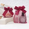 Wine red-11x16cm-bowknot organza bag