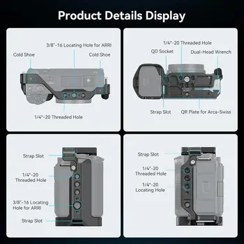 SmallRig Quick Release Plate ZV-E1 Cage for Sony ZV-E Full Camera Cage for Sony Alpha ZV-E1 - 4256 detail image