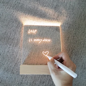 Creative luminous acrylic board DIY memo Acrylic message board light LED night light