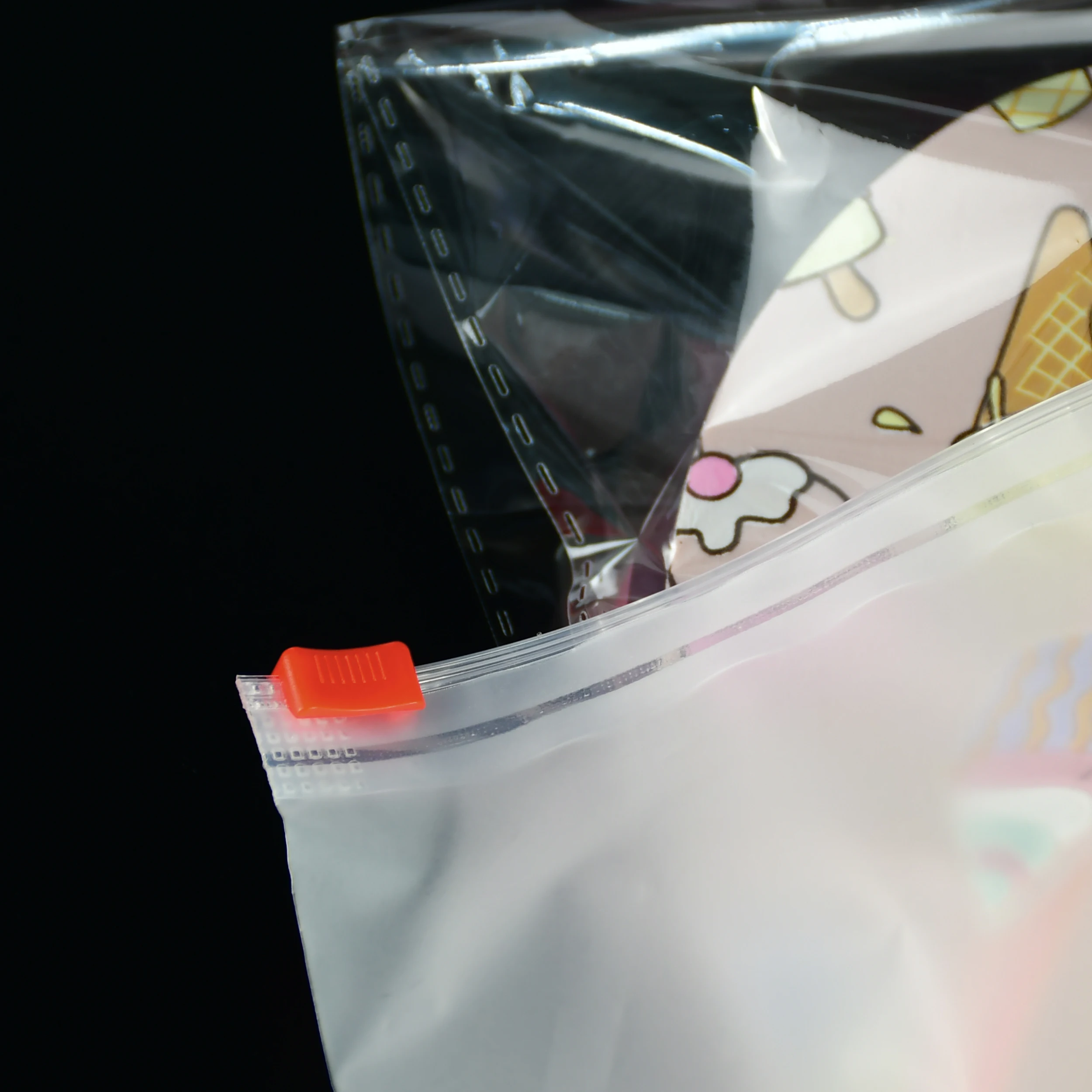 Custom Slider Ziplock Bags Frosted Zipper Bag Plastic Bag with Logo Package PE Biodegradable Socks Packaging Gravure Printing manufacture