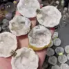 Caja para anillo de geoda de ágata blanca