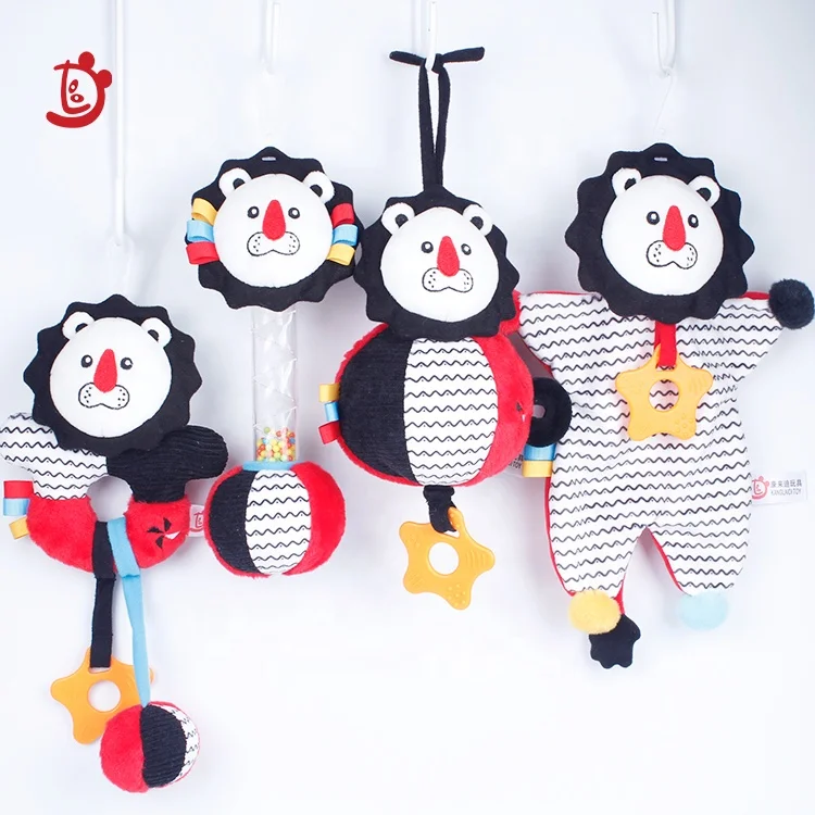New Design Baby String Vibrating Bed Hanging Plush Toy Cartoon Animal Design Baby Stroller Hanging Plush Activity Toy
