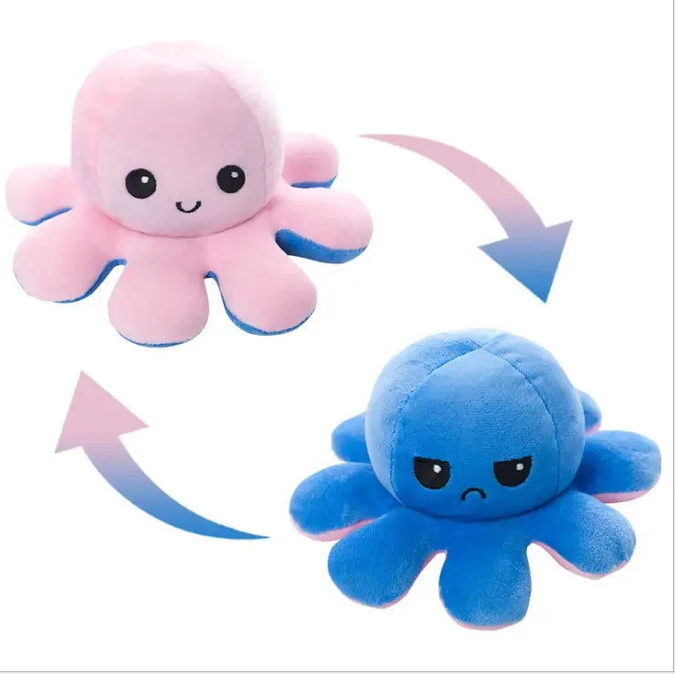 Doble Cara Cuanto Esta El Pulpo Reversible Lindo Juguete Pulpo