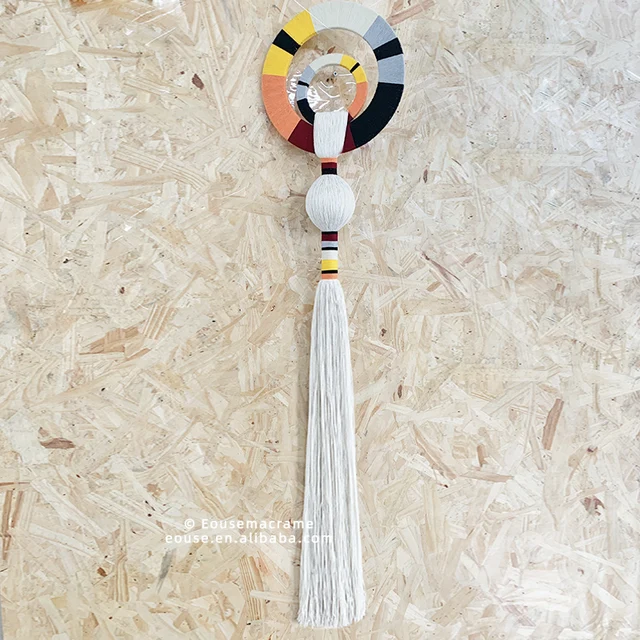 30*100cm Colorful Macrame Wall Hanging with Long Tassel Natural Yarn Thread Handmade Wall Art Luxury Home Decoration EH2503086